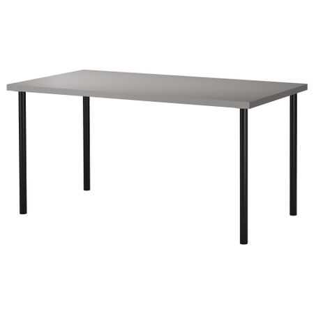 Стол ЛИННМОН / АДИЛЬС, серый, черный (150x75 см)