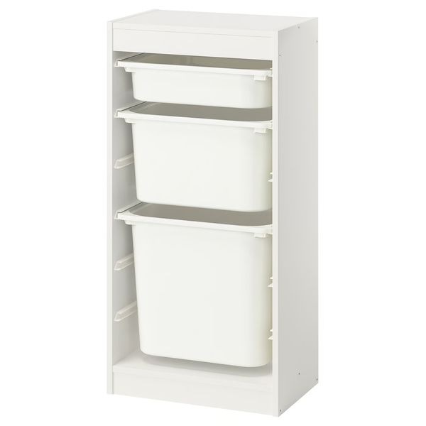 TROFAST Комбинация д/хранения+контейнеры - белый/белый 46x30x94 см - фото 1