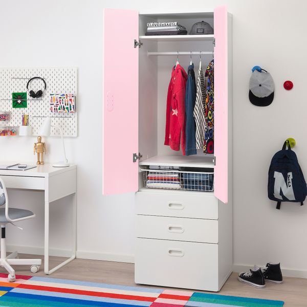 Шкаф платяной, белый/светло-розовый 60x50x192 см IKEA STUVA СТУВА / FRITIDS ФРИТИДС 492.660.22 - фото 3