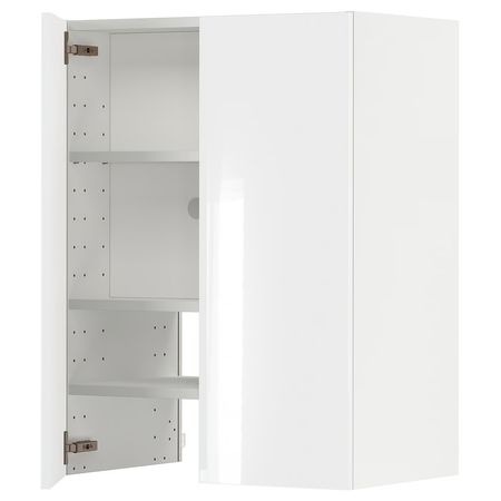 METOD Навесной шкаф д/вытяжки/полка/дверь - белый/Ringhult светло-серый 60x80 см