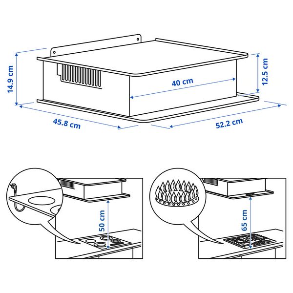 VIGGBO ВИГГБО Вытяжка кухонная стен креп (колпак) - ИКЕА 300 чёрный 52 см - фото 6