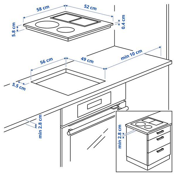 IKEA, дополнительный ракурс - схема-чертеж с размерами