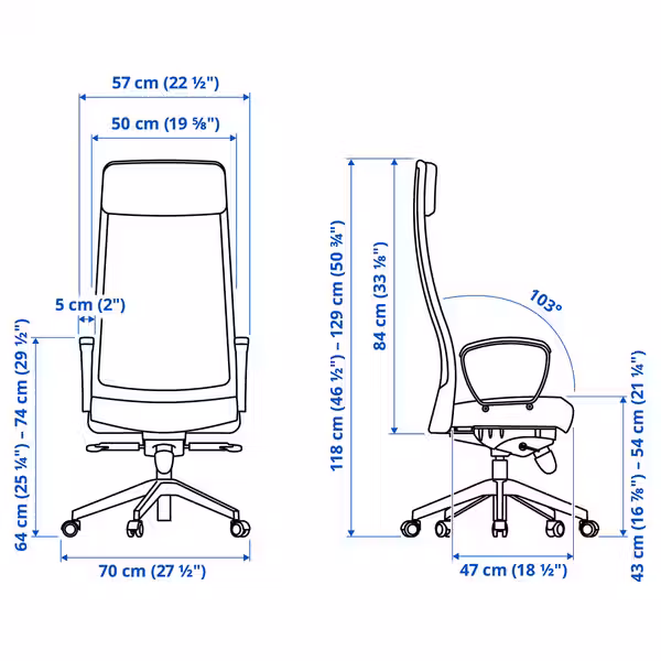 MARKUS Рабочий стул - Vissle темно-серый Small - фото 2