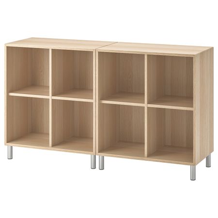 Комбинация шкафов с ножками, под беленый дуб 140x35x80 см IKEA EKET ЭКЕТ 592.864.87