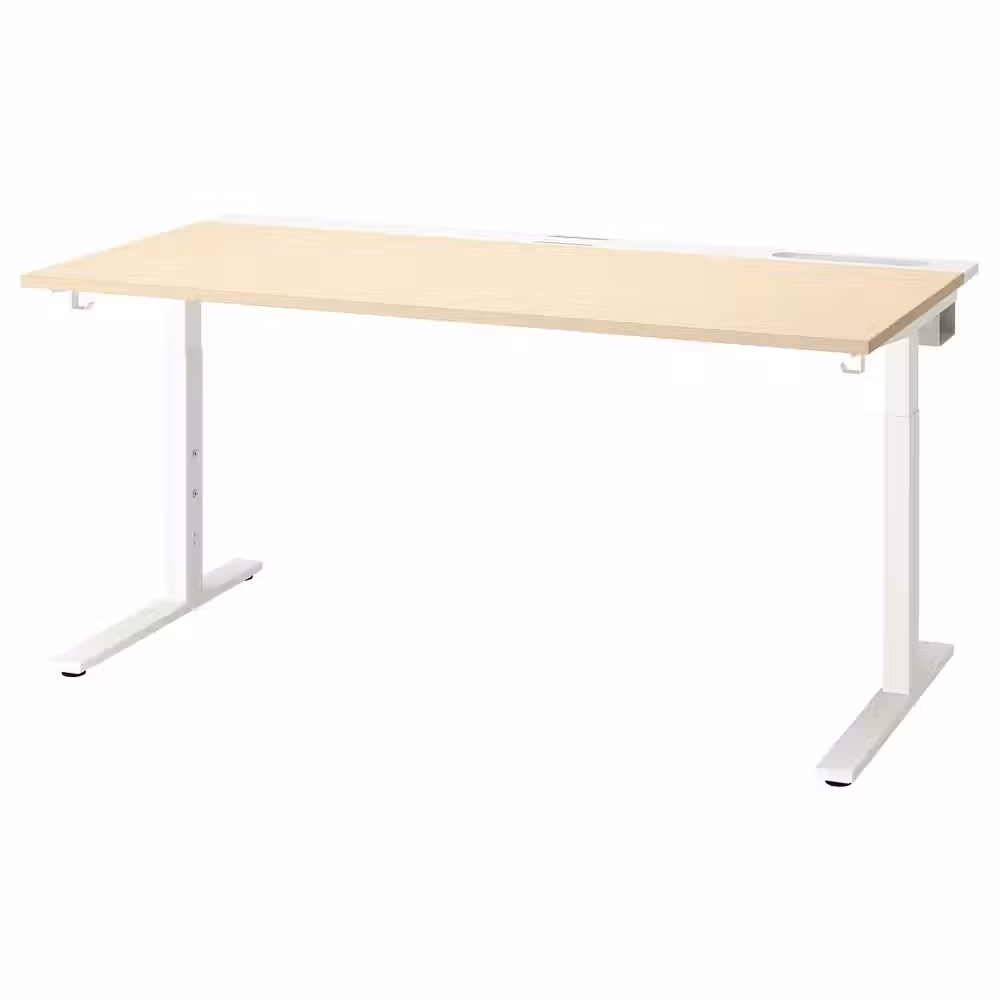 MITTZON МИТТЗОН Письменный стол - березовый шпон белый 160x80 см - фото 1