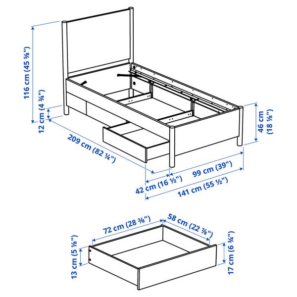 IKEA, дополнительный ракурс - схема-чертеж с размерами