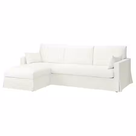 HYLTARP ХИЛЬТАРП 3-местный диван с козеткой, левый - Hallarp белый