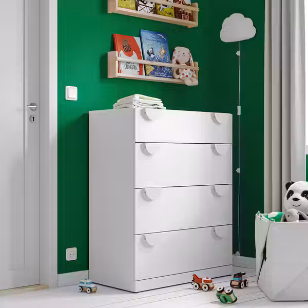 LASTARE ЛАСТАРЕ Комод с 4 ящиками - белый 80x42x100 см - фото 2