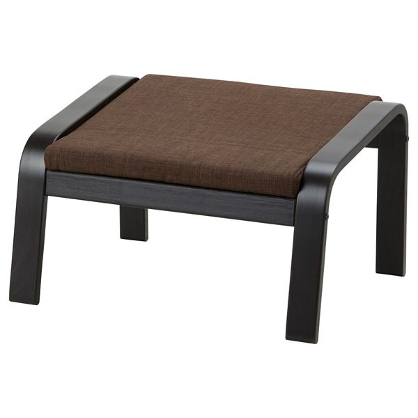 Табурет для ног ПОЭНГ, черно-коричневый, Шифтебу коричневый - схема-чертеж с размерами