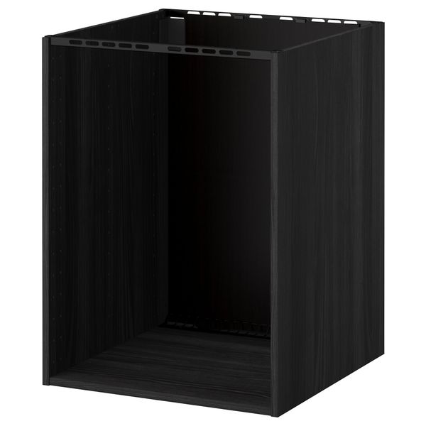 Напольный шкаф для встроенная духовки, мойки, под дерево черный, 60x60x80 см IKEA METOD МЕТОД 202.055.43 - фото 1