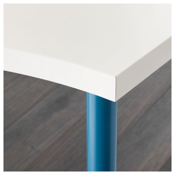Угловой стол ЛИННМОН / АДИЛЬС, белый, синий (120x120 см) - фото 3