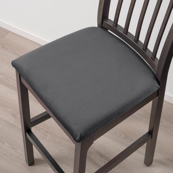 Стул барный, темно-коричневый/Хакебу темно-серый 75 см IKEA EKEDALEN ЭКЕДАЛЕН 794.294.47 - схема-чертеж с размерами