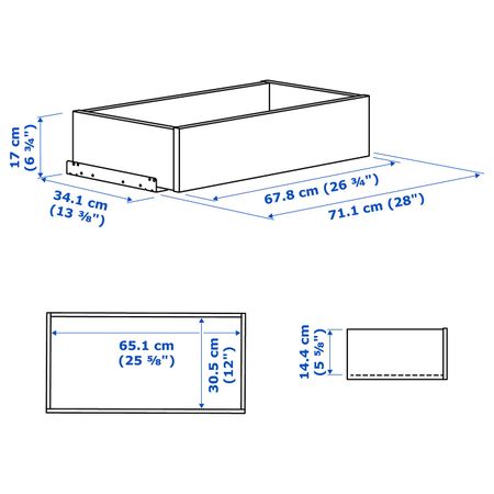 Ящик со стеклянной фронтальной панелью, черно-коричневый 75x35 см IKEA KOMPLEMENT КОМПЛИМЕНТ 904.340.94