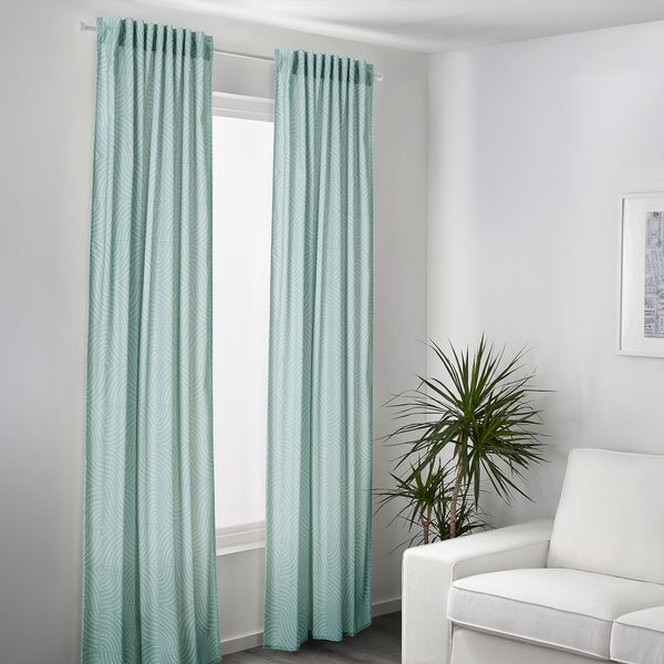 Гардины, 2 шт., 145x300 см, голубой IKEA ÅKERMOLKE 805.665.65 - фото 4