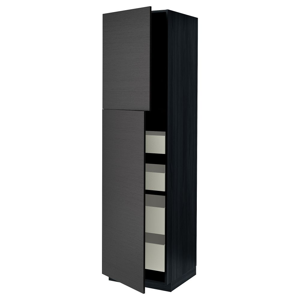 Высокий шкаф, 2 дверцы, 4 ящика, 60x60x220 cm IKEA METOD МЕТОД, MAXIMERA МАКСИМЕРА 694.638.99 - фото 1