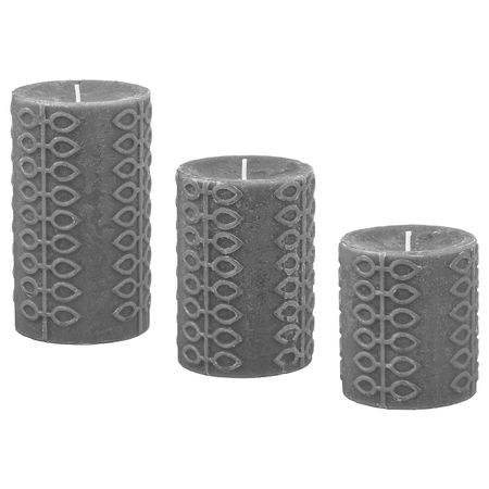 Формовая свеча, ароматическая, 3 шт, Цветущий бергамот, серый IKEA НЬЮТНИНГ 703.505.18