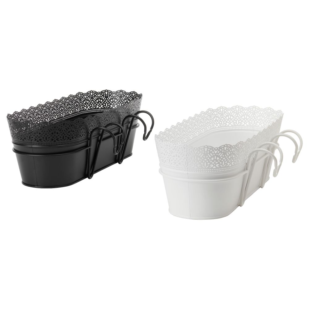 Ящик для цветов с держателем СКУРАР, д/дома/улицы, разные цвета (51x19 см) - схема-чертеж с размерами