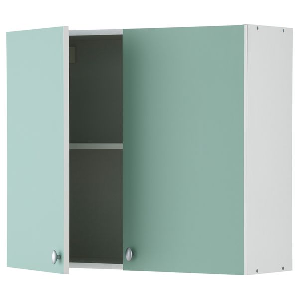 Навесной шкаф с дверями АЛЬБРУ, светло-зеленый (80x70 см) - схема-чертеж с размерами