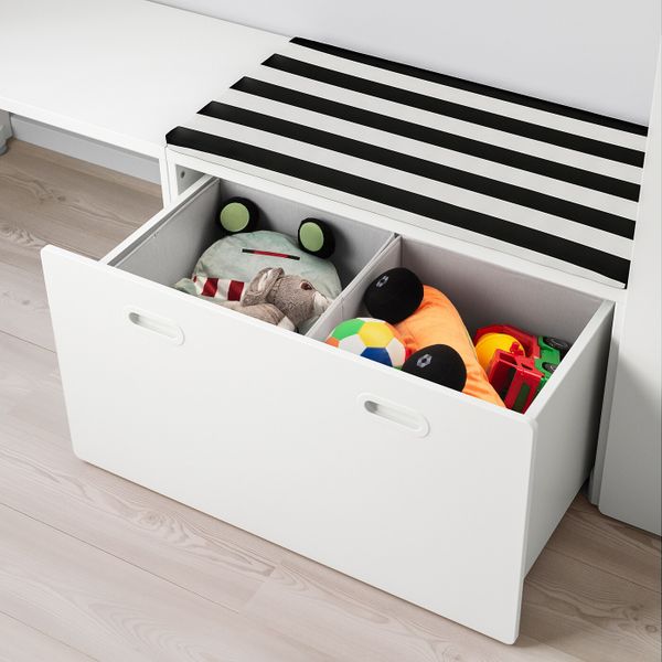 Комбинация для хранения, белый/белый 300x50x128 см IKEA СТУВА / ФРИТИДС 792.531.36 - схема-чертеж с размерами