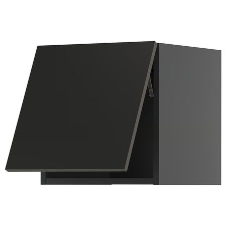 METOD Горизонтальный навесной шкаф - черно-серый/Nickebo матовый антрацит 40x40 см
