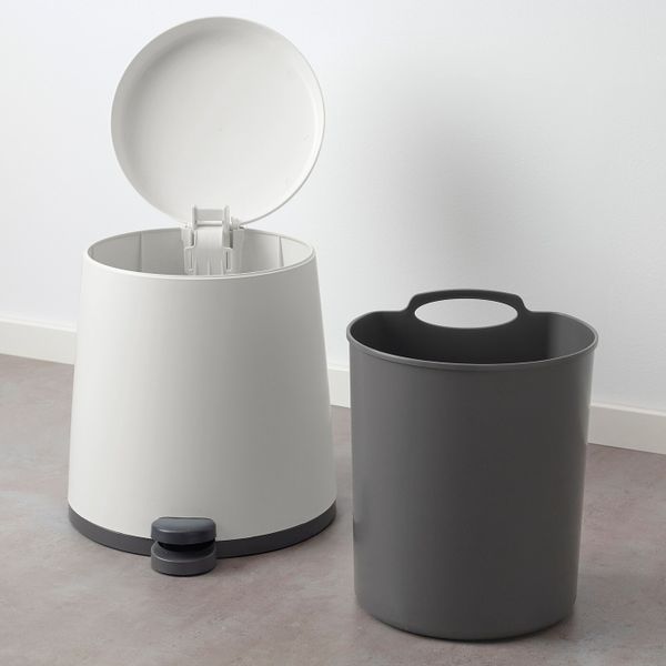 Ведро с откидной крышкой, белый 12 л IKEA SNÄPP СНЭПП 303.754.84 - фото 2