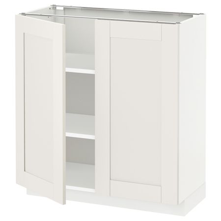 Напольный шкаф с полками/2двери, белый/Сэведаль белый 80x37 см IKEA METOD МЕТОД 492.230.18