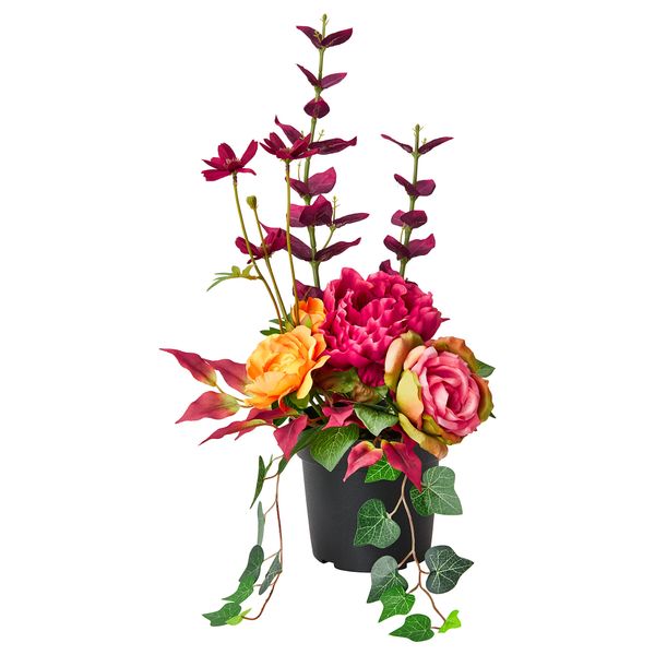 Искусственное растение в горшке ФЕЙКА, оформление темно-красный (15 см) - фото 1