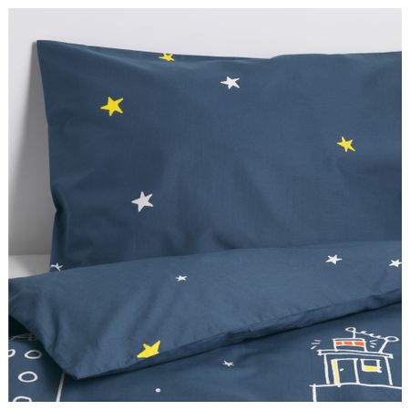 Пододеяльник и 1 наволочка ХЕММАХОС, темно-синий (150x200/50x70 см)