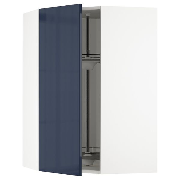 Угловой навесного шкаф с вращающейся секц, белый/Ерста черно-синий 68x100 см IKEA METOD МЕТОД 692.755.82 - схема-чертеж с размерами