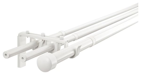 RÄCKA / HUGAD Тройной гардинный карниз,комбинация - белый 120-210 см
