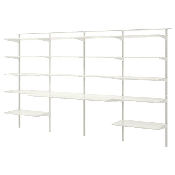 Настенная шина/полки, белый 322x61x199 см IKEA АЛЬГОТ 392.303.40 - фото 1