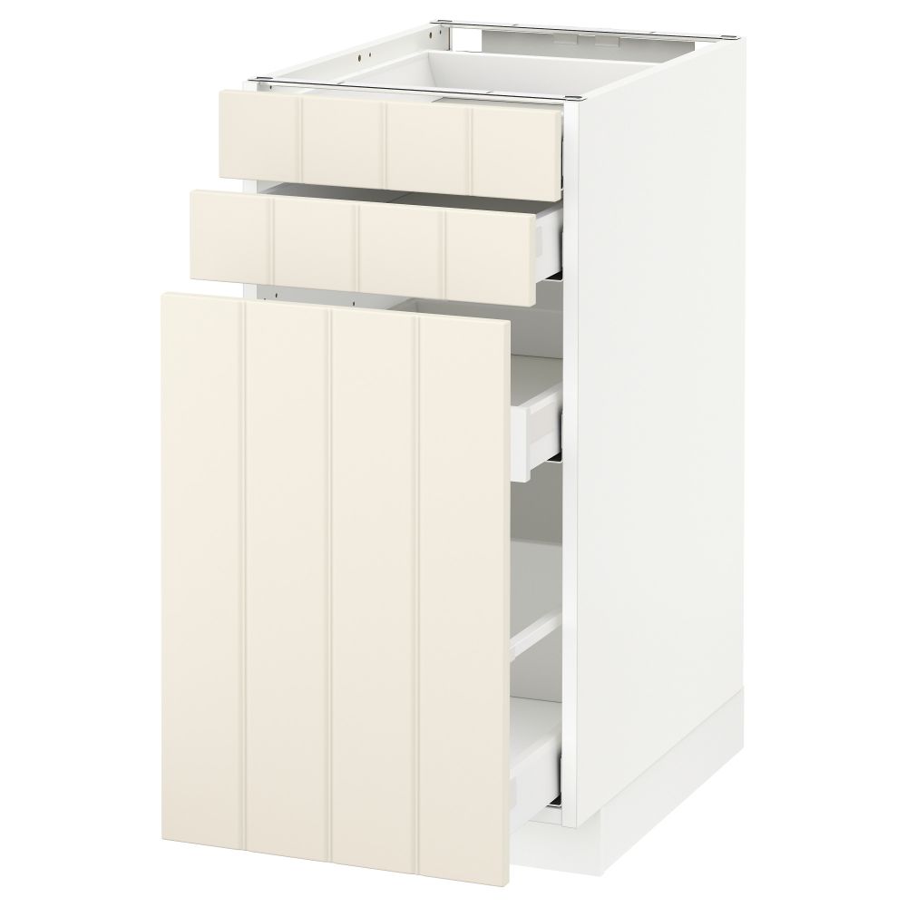 Напольный шкаф с выдвижными модулями, 2 фронтальные панели МЕТОД / МАКСИМЕРА, белый, Хитарп белый с оттенком - схема-чертеж с размерами