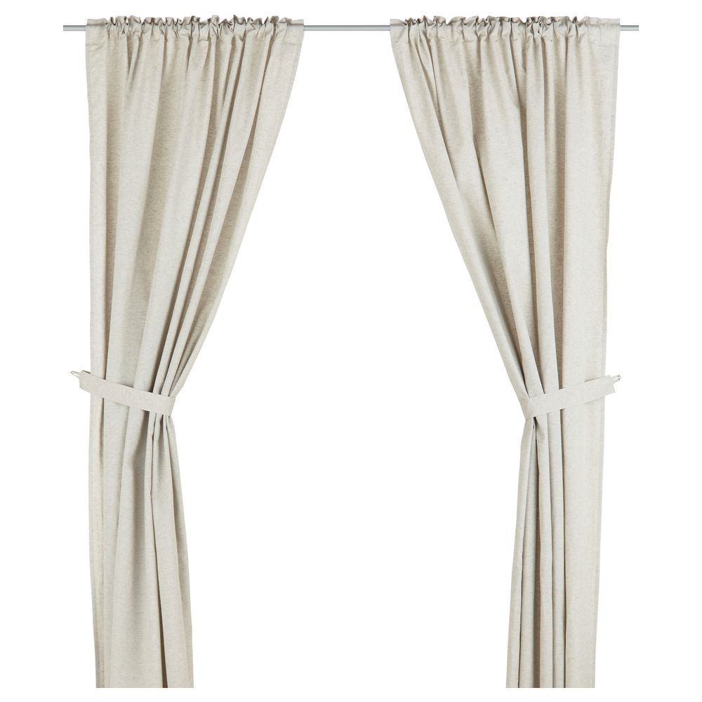 Гардины с прихватом, 2 шт., неокрашенный 145x270 см IKEA GULDZINNIA ГУЛЬДЗИННИА 802.866.40 - фото 1