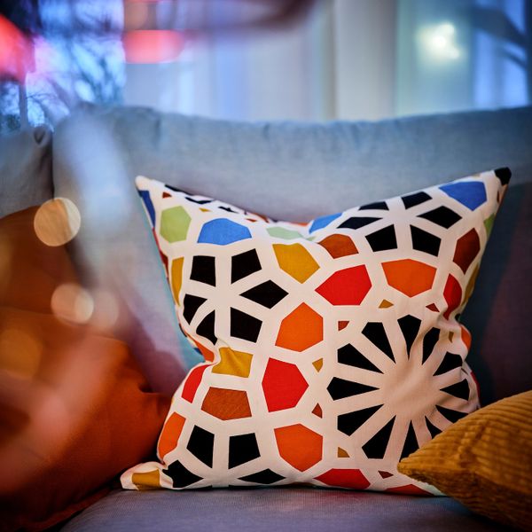 Чехол на подушку, разноцветный 50x50 см IKEA HEMBJUDEN ХЕМБЬЮДЕН 305.119.19 - схема-чертеж с размерами