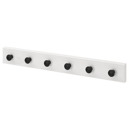Вешалка с 6 крючками, белый, черный IKEA LURT ЛУРТ / ENERYDA ЭНЕРИДА 492.372.75