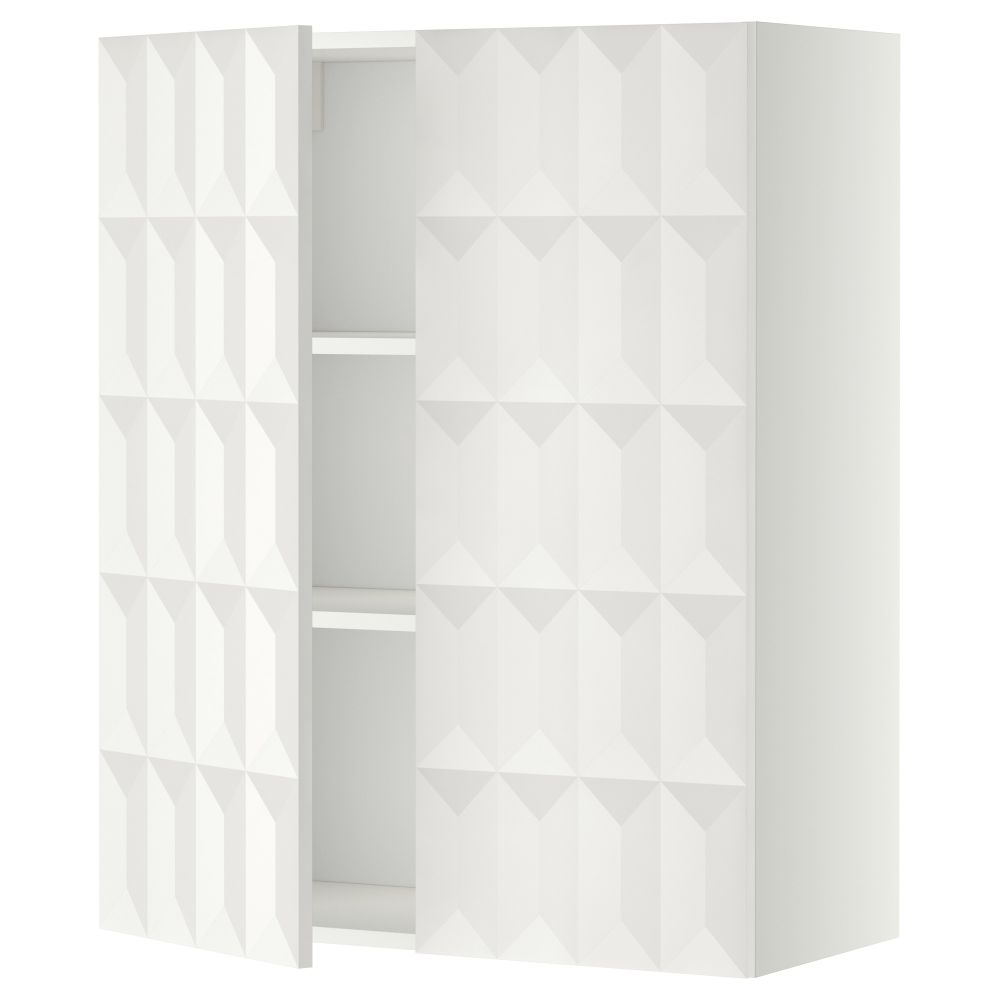 Навесной шкаф с полками, 2 дверцы МЕТОД, белый, Гэррестад белый - схема-чертеж с размерами