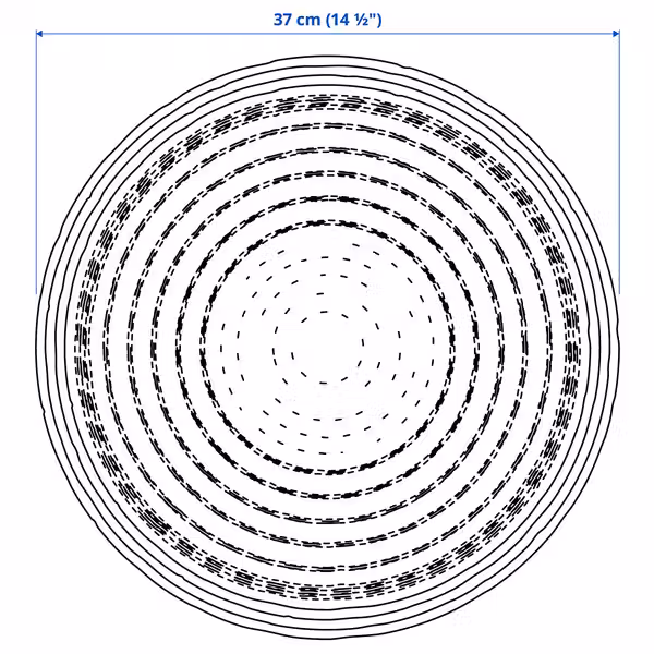 PENNFISK ПЕННФИСК Салфетка под прибор - естественный/осока ручная работа 37 см - схема-чертеж с размерами
