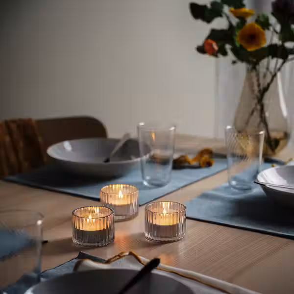 GLIMMA Неароматич свеча в металл подставке 9 ч - схема-чертеж с размерами