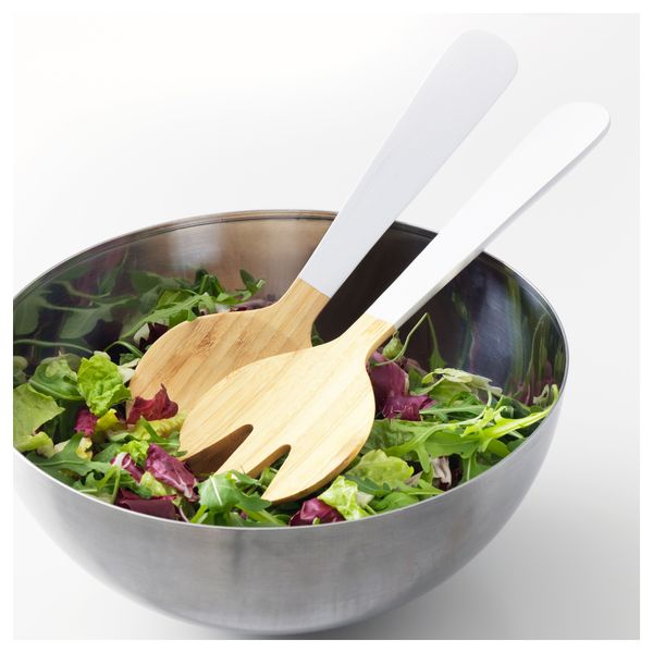 Приборы для салата, 2 предмета ГРИПАНДЕ, бамбук, белый (31 см) - фото 3