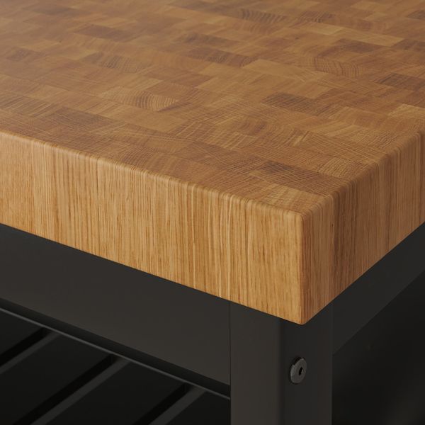 Кухонный стол-остров, черный/дуб 126x79x90 см IKEA VADHOLMA ВАДХОЛЬМА 803.661.18 - фото 6