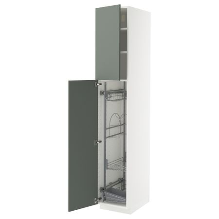 Высокий шкаф с отделением для аксессуаров для уборки IKEA METOD МЕТОД 895.657.93