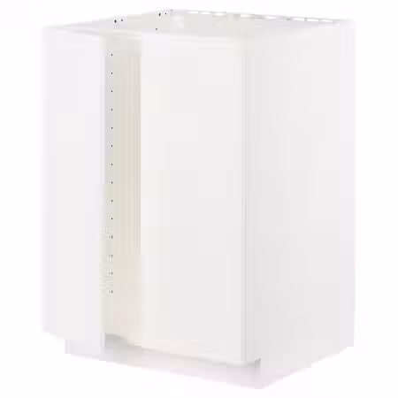 METOD Напольный шкаф для мойки+2 двери - белый/Veddinge белый 60x60 см