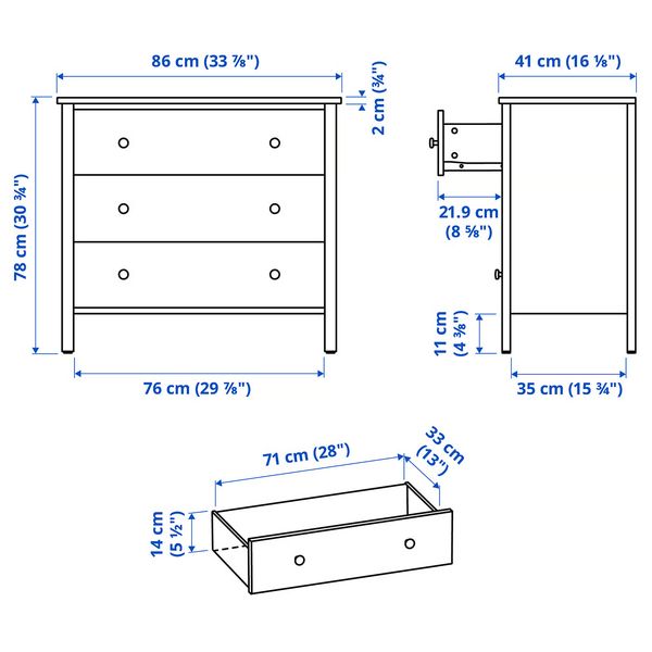 IKEA, дополнительный ракурс - схема-чертеж с размерами