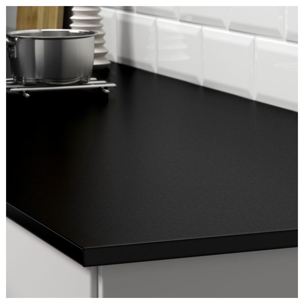 Столешница, двусторонняя ГОТШЭР, белый, черный с черной окантовкой - фото 8