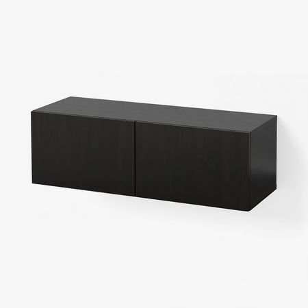 BESTÅ Комбинация настенных шкафов - черно-коричневый/Lappviken 120x42x38 см