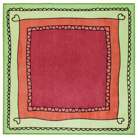 Ковер ВЭНСКАПЛИГ, темно-красный, зеленый (133x133 см)