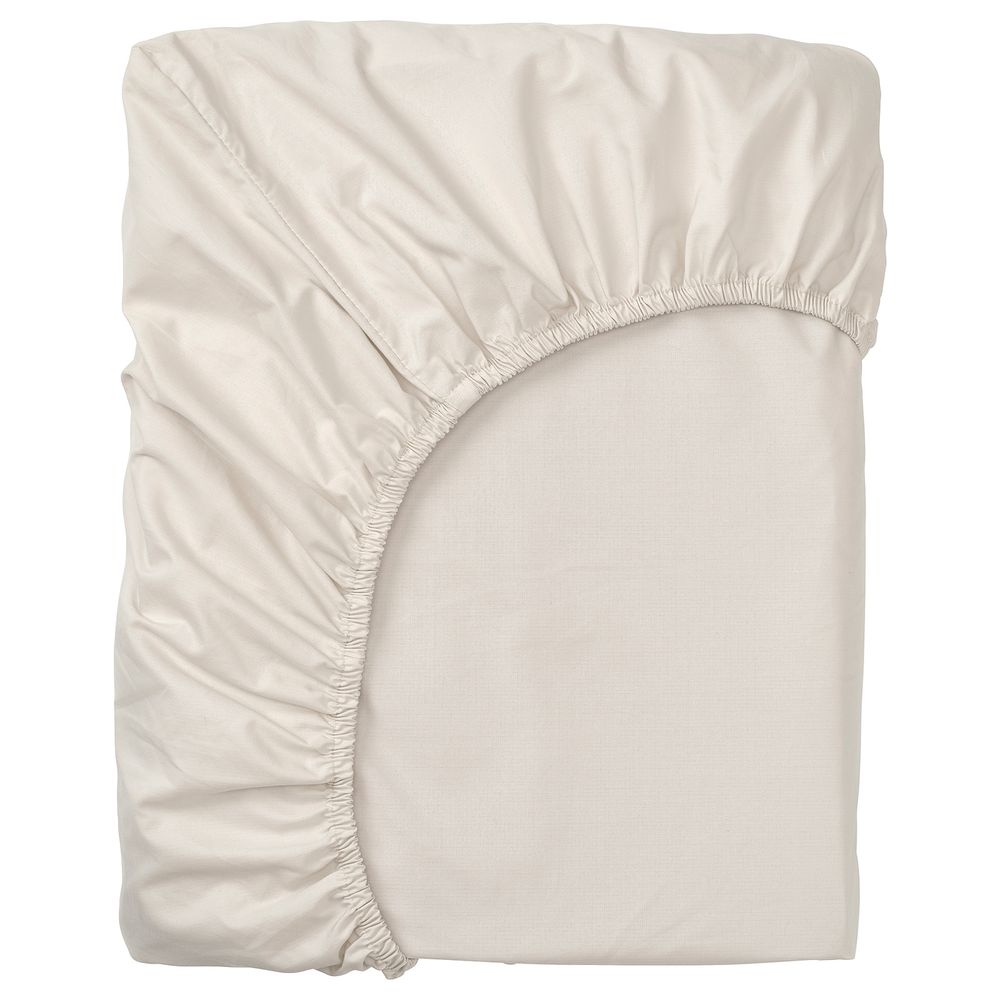 Натяжная простыня для тонкого матраса, светло-бежевый 180x200 см IKEA СЁМНТУТА 604.127.34 - фото 1