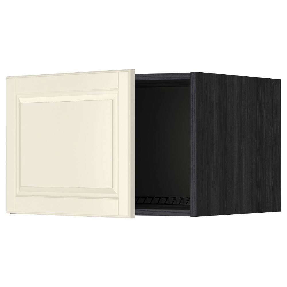 Верхний шкаф на холодильник, морозильник МЕТОД, черный, Будбин белый с оттенком - схема-чертеж с размерами