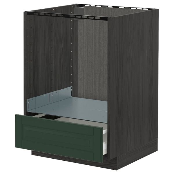 Напольный шкаф для духовки, с ящиком, черный/Будбин темно-зеленый 60x60 см IKEA МЕТОД / МАКСИМЕРА 993.134.41 - схема-чертеж с размерами