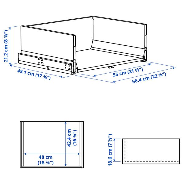IKEA, дополнительный ракурс - схема-чертеж с размерами
